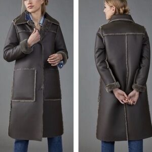 Anthropologie Dark Brown Shearling Coat